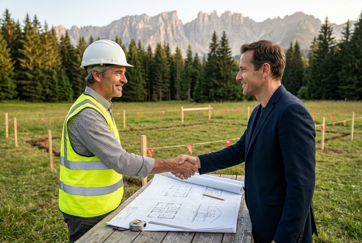 Ils se serrent la main au-dessus des plans