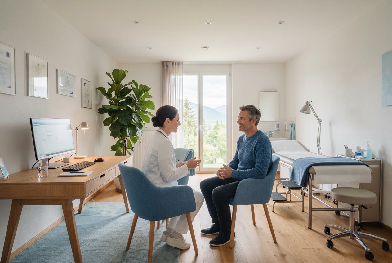 La médecin en discussion avec un patient